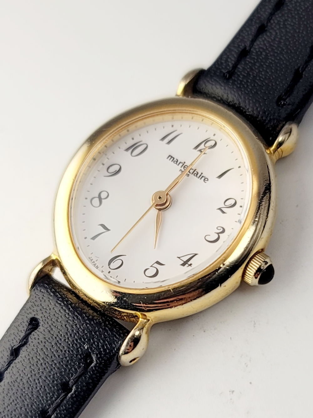 Vintage Marie Claire Paris KW RPAY-N0 CS Women’s Gold Tone Japan Oval Watch